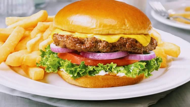 Cheeseburger with fries